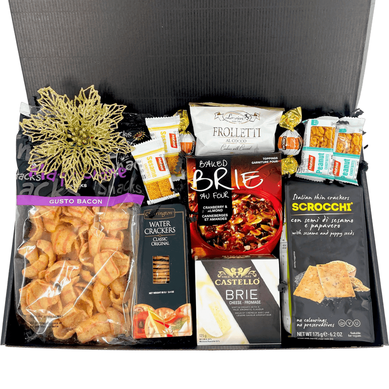 Christmas Delight - Luxury Brie & Nut Gift Box - Glitter Baskets - Christmas Baskets