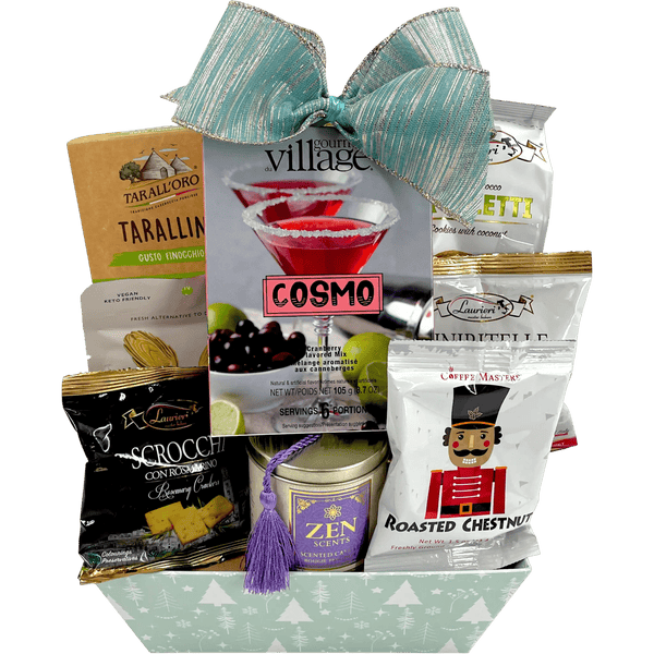 Christmas Delightful Treats Vegan Gift Basket - Glitter Baskets - Christmas Baskets
