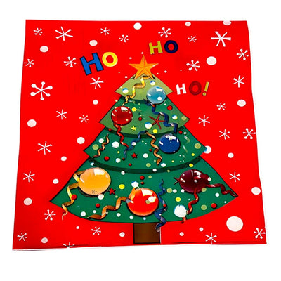 Christmas Tree 'Ho Ho Ho' Napkins - Glitter Baskets - 