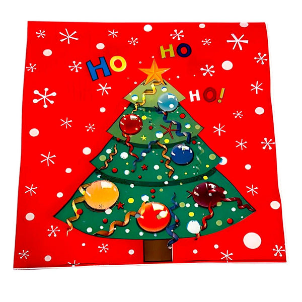 Christmas Tree 'Ho Ho Ho' Napkins - Glitter Baskets - 