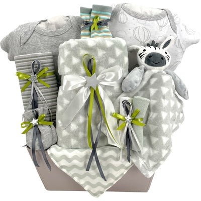 Congratulations Basket - Glitter Baskets - Gender Neutral Baby Gift Basket