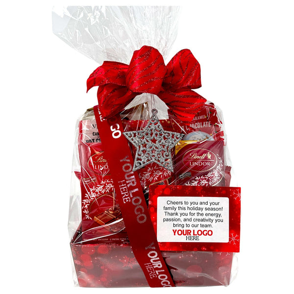 Corporate Branded Gift Baskets – FREE Custom Logo & Branding - with Min Order of $2000 - Glitter Baskets - 