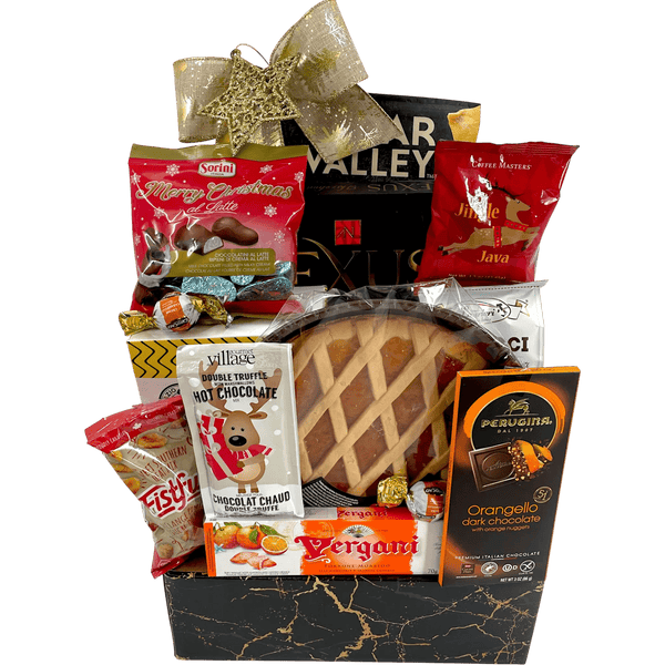 Corporate Holiday Treat Gift Basket - Luxurious Christmas Basket - Glitter Baskets - Christmas Baskets