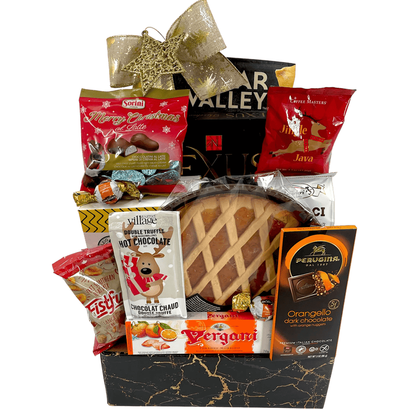 Corporate Holiday Treat Gift Basket - Luxurious Christmas Basket - Glitter Baskets - Christmas Baskets