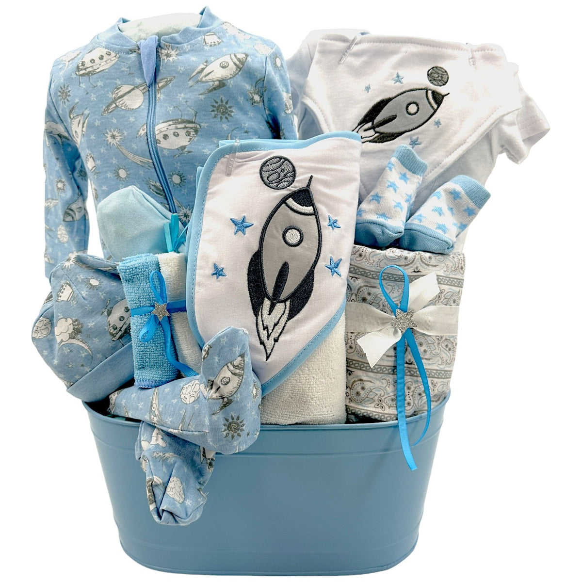 Cosmic Explorer Baby Gift Set - Glitter Baskets - Baby Boy Gift Basket