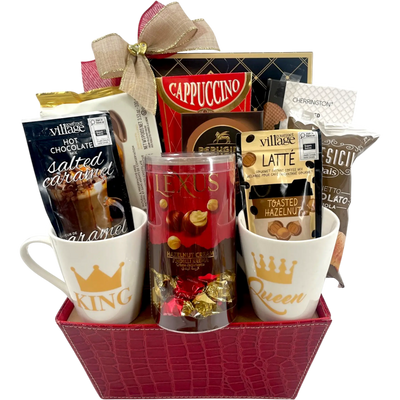 Crown for Two Chocolate and Cookie Couples Gift Basket - Glitter Baskets -Wedding Gift Basket