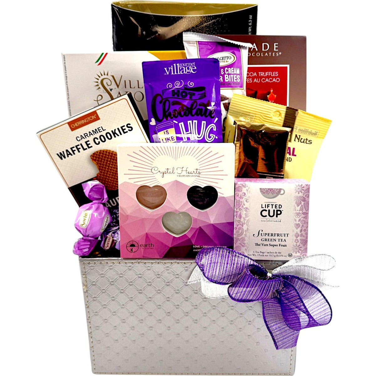 Crystal Love Indulgence - Valentine's Gift Basket - Glitter Baskets - valentine's gift baskets