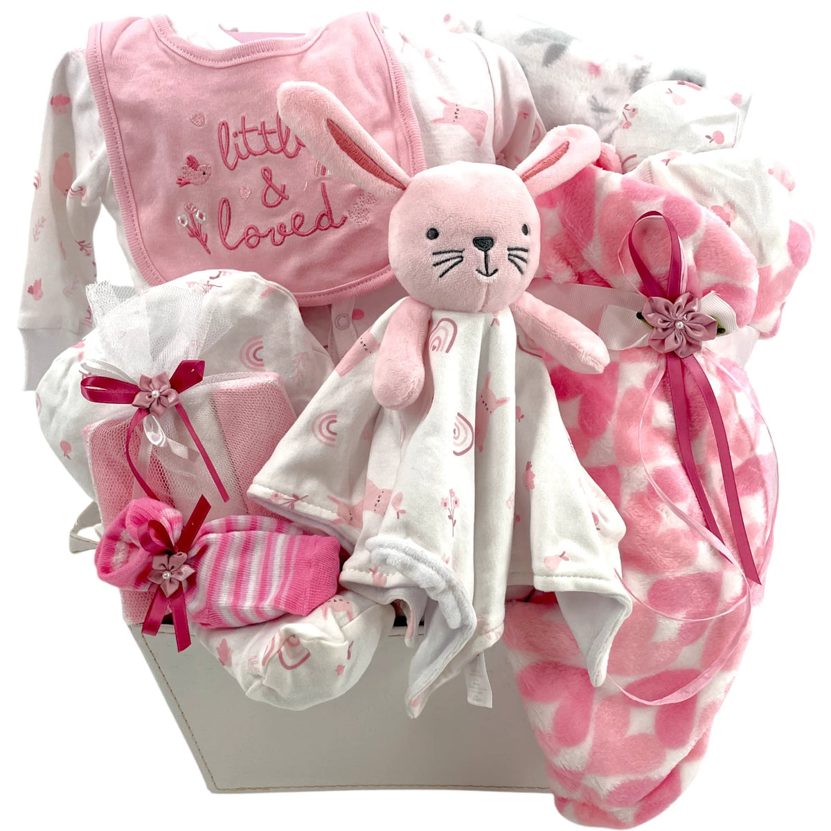 Cuddle Bunny Dreams Baby Girl Gift Basket