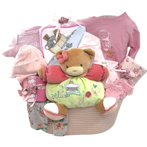 Daddy's Little Princess Baby Gift Basket - Glitter Baskets - Baby Girl Gift Basket