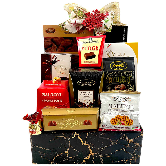 Deluxe Chocolate Treats - Glitter Baskets - Christmas Baskets