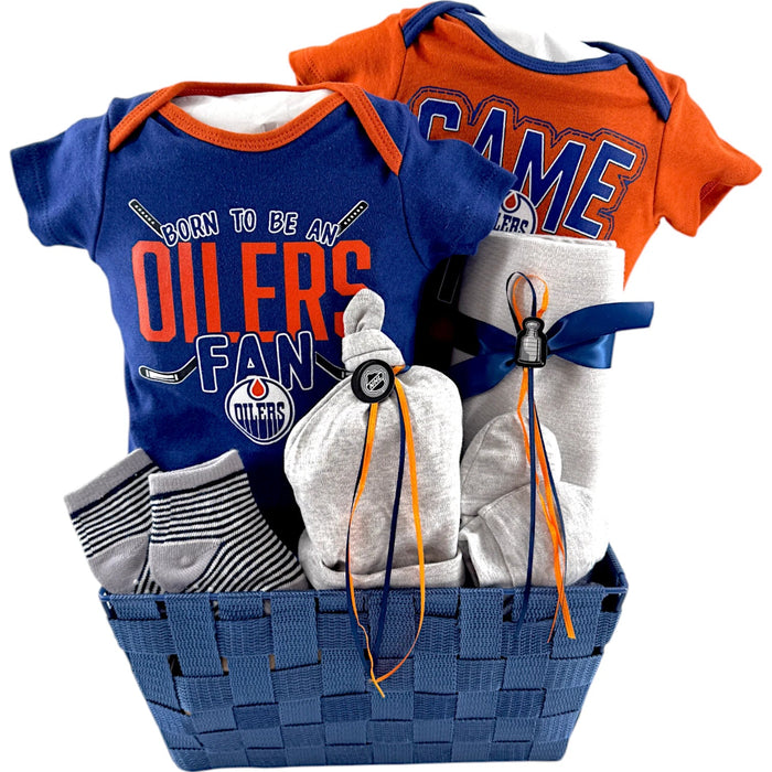 Edmonton Oilers Basket - Glitter Baskets - Baby Boy Gift Basket