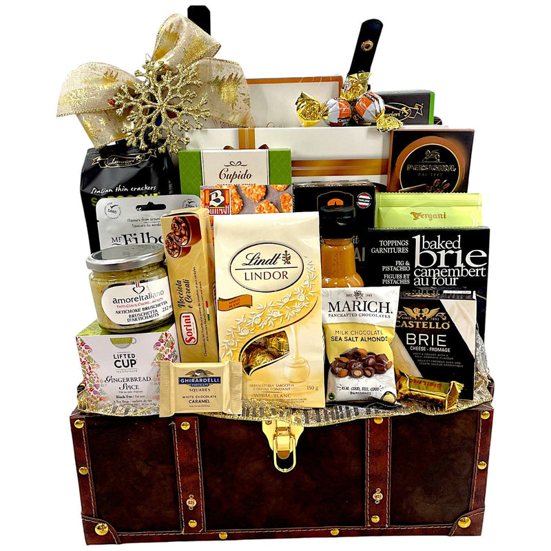 Elegantly Sensational: Gourmet Christmas Holiday Gift Basket with Italian Treats - Glitter Baskets - Christmas Baskets