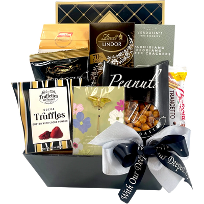 Eternal Remembrance Basket, Sympathy Gourmet Gift Basket of Comfort and Care - Glitter Baskets -Sympathy Gift Baskets