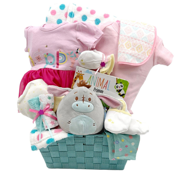 FairyTale Fiesta: Baby's Colorful Wonderland Gift Basket - Glitter Baskets - Baby Girl Gift Basket