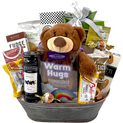 Feel Better Bear - Glitter Baskets -Get Well Soon Basket