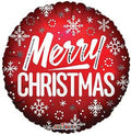 Festive Flurry: Red & White Snowflake Christmas Balloon