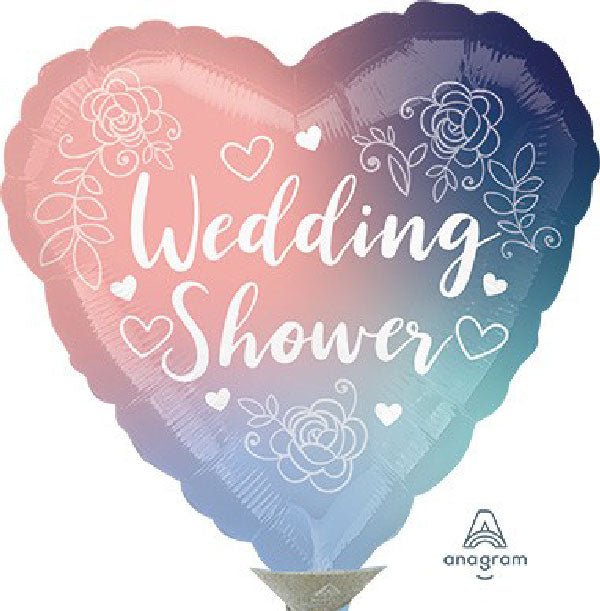 Floral Matrimony: Pink and Blue Wedding Shower Balloon 9 inch - Glitter Baskets - Balloon