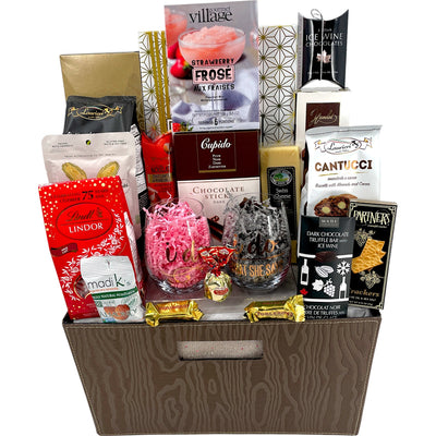 Forever & Always - Deluxe Wedding and Anniversary Gift Basket - Glitter Baskets - Gift Baskets