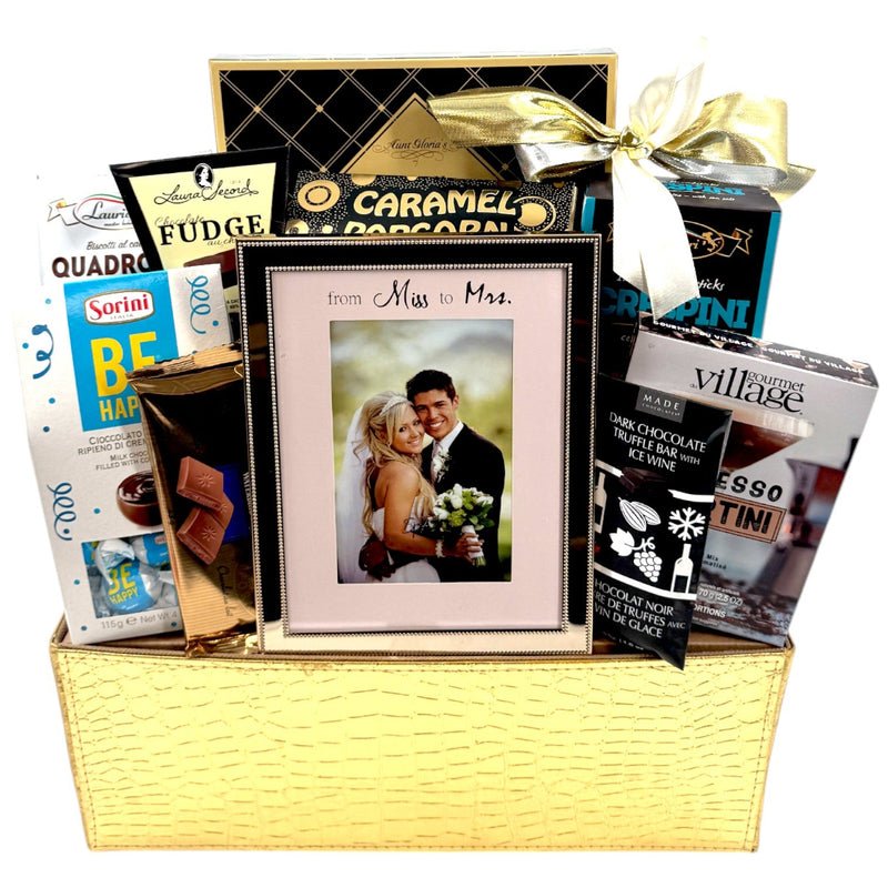 From Miss to Mrs: Exquisite Wedding Gift Basket - Glitter Baskets - Gift Baskets