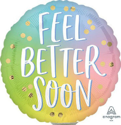 Gentle Wishes: Pastel Feel Better Soon Balloon 9 inch - Glitter Baskets - Balloon