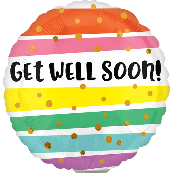 Get Well Soon Balloon 9 Inch Mylar - Glitter Baskets - Balloon