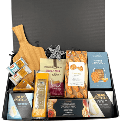Gourmet Cheese Connoisseur Luxury Cheese Lovers Gift Box - Glitter Baskets - Christmas Baskets