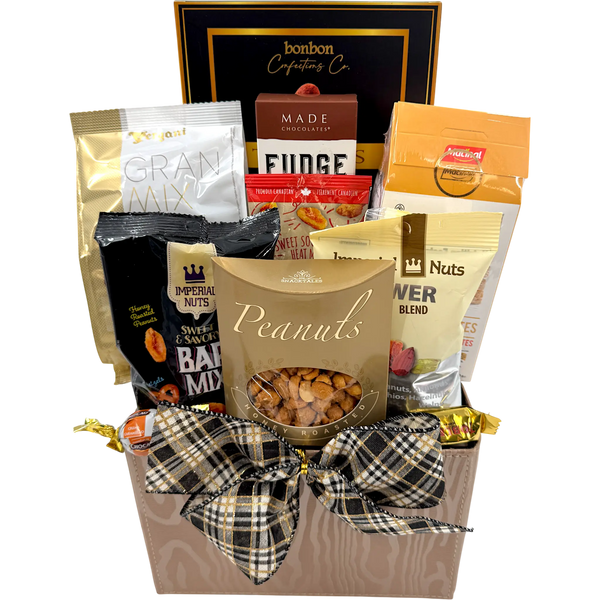Gourmet Chocolate and Premium Nuts Gift Basket - Glitter Baskets - Chocolate Gift Baskets