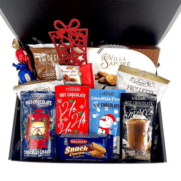 Gourmet Hot Chocolate and Cookies for Santa - A Festive Delight - Glitter Baskets - Christmas Baskets
