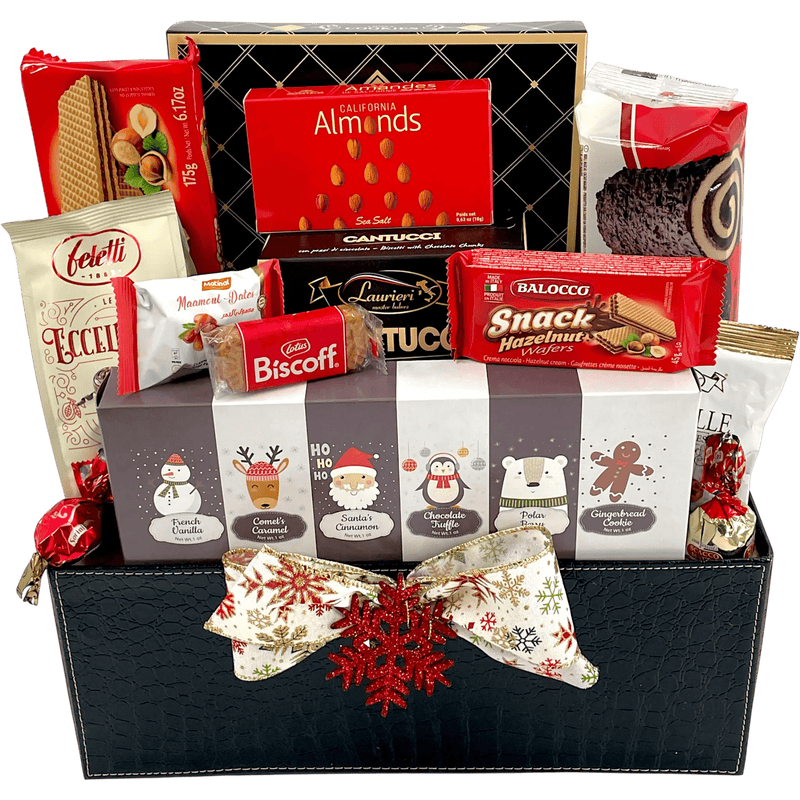 Gourmet Hot Chocolate & Cookie Gift Basket – Ultimate Holiday Collection - Glitter Baskets - Christmas Baskets