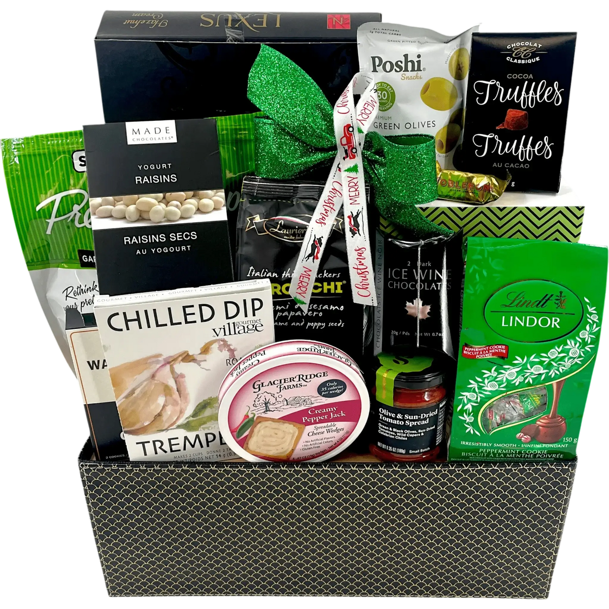 Panier-cadeau Splendeur Gourmande – Chocolats, Fromages et Délices Salés