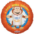 Hang in There Monkey Get Well Soon Balloon 9 Inch Mylar
