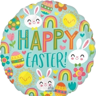 Happy Easter Balloon – 9 Inch Mylar Balloon - Glitter Baskets - Balloon