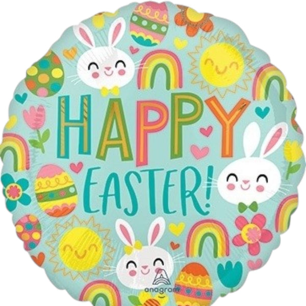 Happy Easter Balloon – 9 Inch Mylar Balloon - Glitter Baskets - Balloon