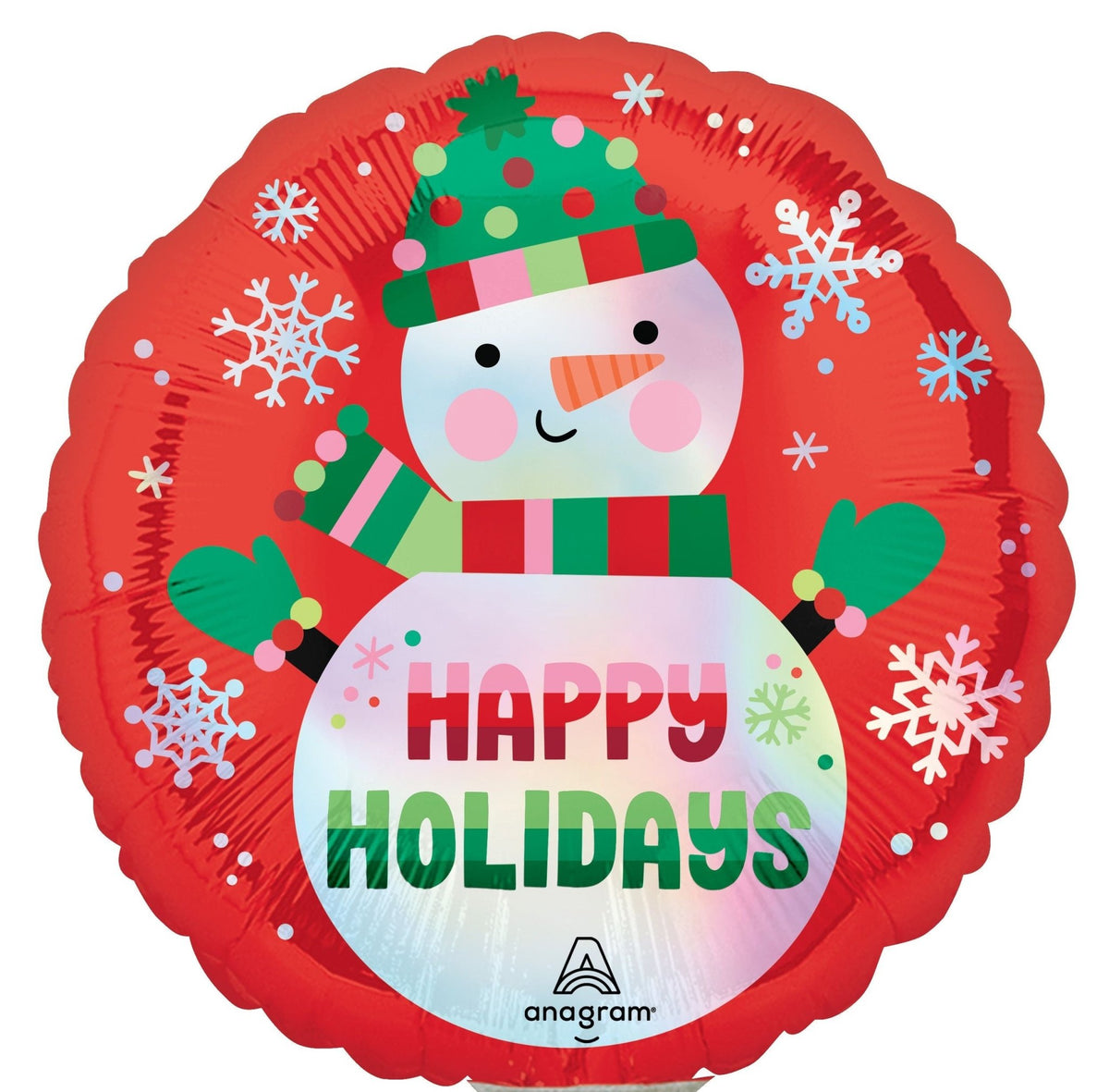 Globo de Mylar de 9 pulgadas con muñeco de nieve ¡Felices Fiestas!