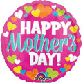 Happy Mother's Day Rainbow Hearts Foil Balloon – 9" Air-Filled