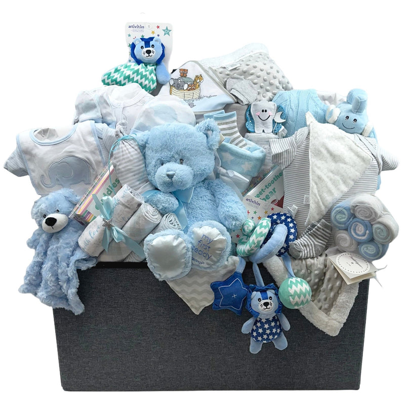 Heavenly Baby Treasure Chest - Glitter Baskets - Baby Boy Gift Basket