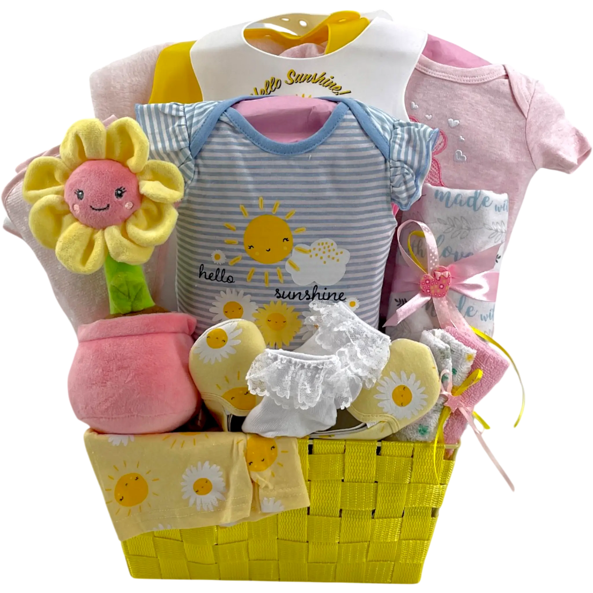 Hello Sunshine & Bees Baby Girl Gift Basket