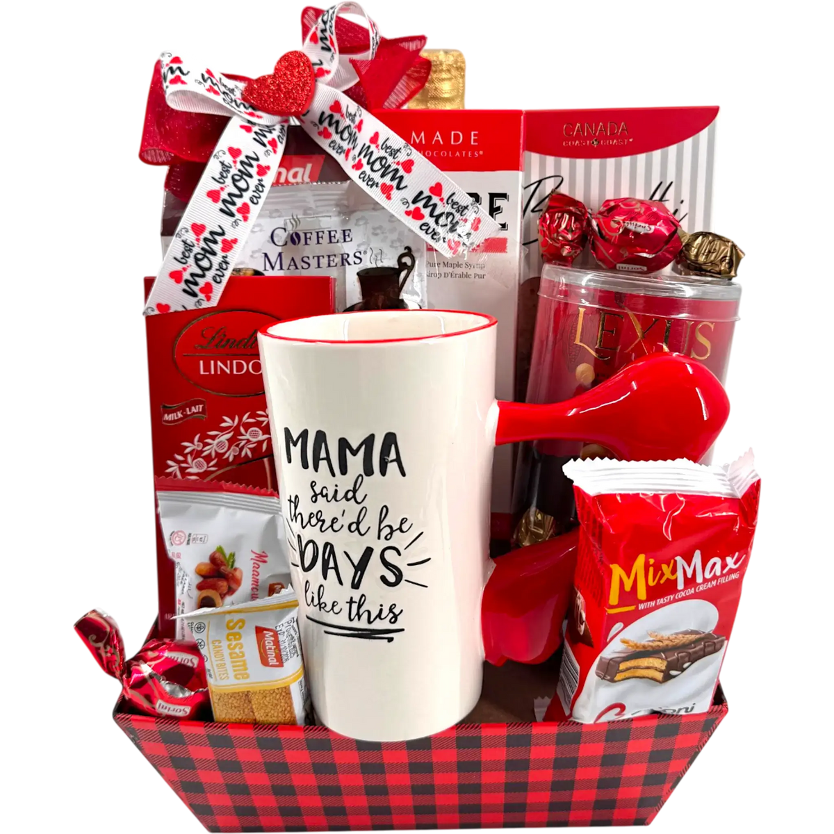 Cesta de regalo para mamás amantes del chocolate