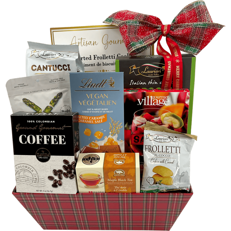 Holiday Cheer Vegan Christmas Gift Basket - Glitter Baskets - Christmas Baskets