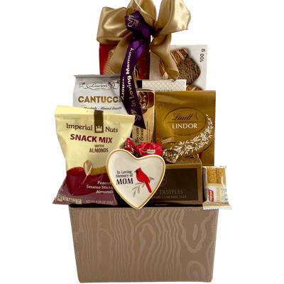 In Loving Memory of Mom Chocolate and Biscotti Gift Set - Glitter Baskets -Sympathy Gift Baskets