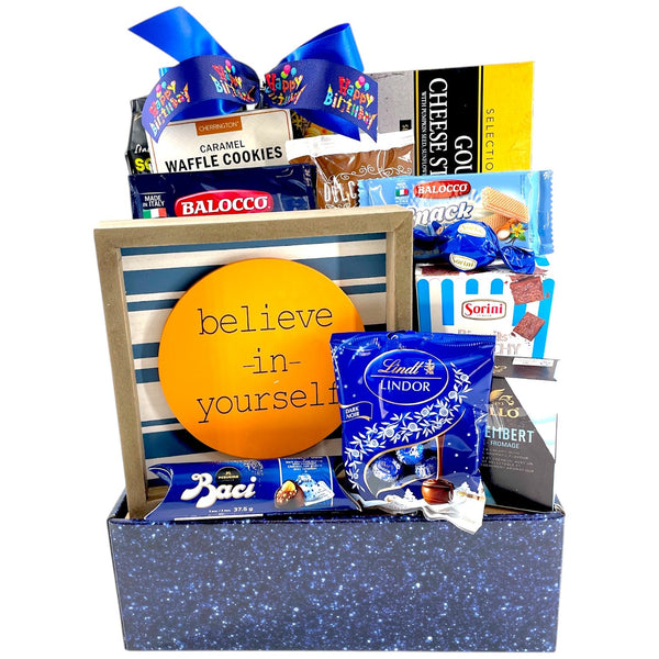 Inspiration & Indulgence Birthday Basket - Glitter Baskets - Birthday Gift Baskets