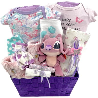 It's a Girl New Arrival - Glitter Baskets -Baby Girl Gift Basket