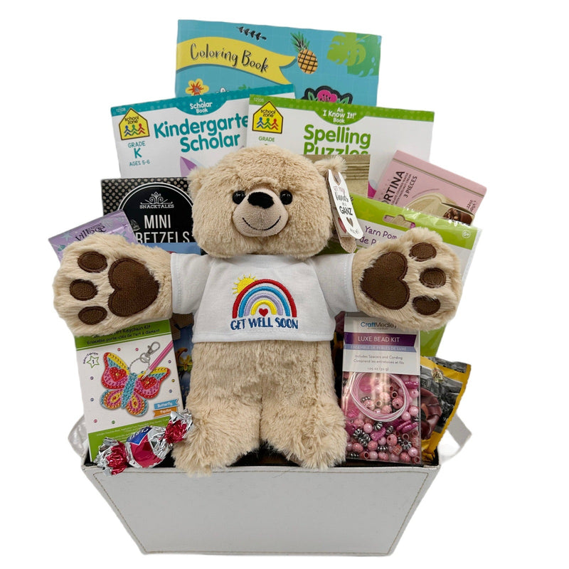 Joyful Comfort: Kids' Recovery Fun & Treats Basket - Glitter Baskets - get well gifts for kids