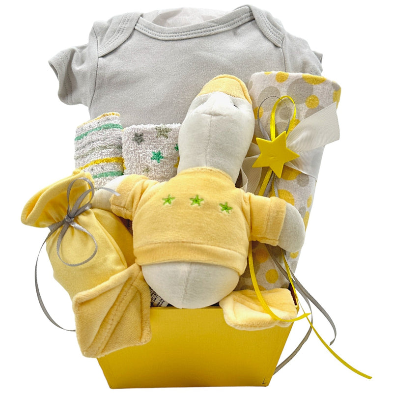 Lil' Ducky's Newborn Comfort: Deluxe Baby Basket - Glitter Baskets - Gender Neutral Baby Gift Basket