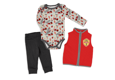 Lil Fireman in Training - Glitter Baskets - Baby Boy Gift Basket