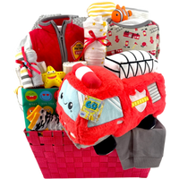 Lil Fireman in Training - Glitter Baskets -Baby Boy Gift Basket