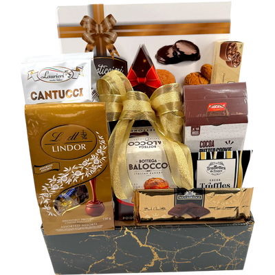 Lindt Chocolate Gift Basket - Premium Collection with Italian Treats - Glitter Baskets - Chocolate Gift Baskets