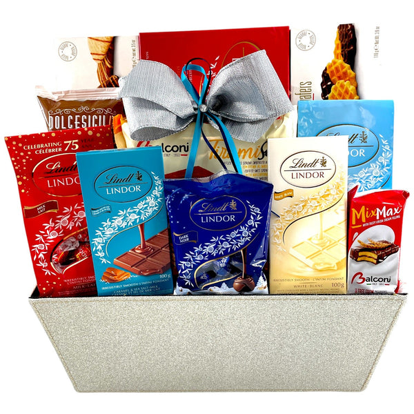 Lindt Grand Indulgence Chocolate Gift Basket - Glitter Baskets - Chocolate Gift Baskets
