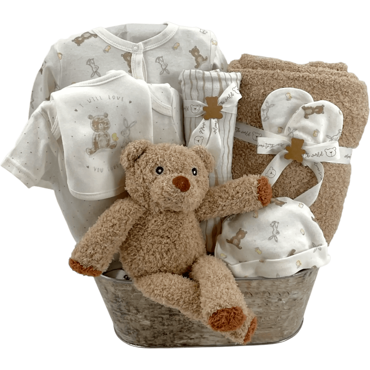 Little Bear's Caramel Cuddle Baby Gift Basket