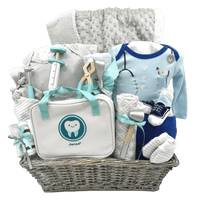Little Miracle's Dentist Adventure Basket - Glitter Baskets - Baby Boy Gift Basket